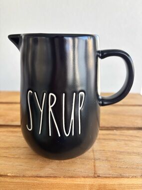Rae Dunn by Magenta Artisan Collection Black "SYRUP" Ceramic Pitcher